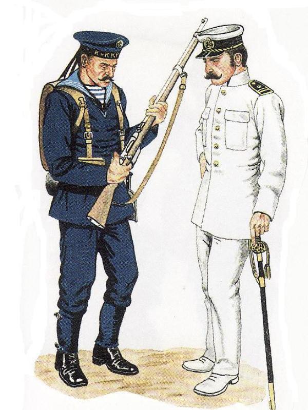 1914-1918. K.und K. flotta matróza és tisztje